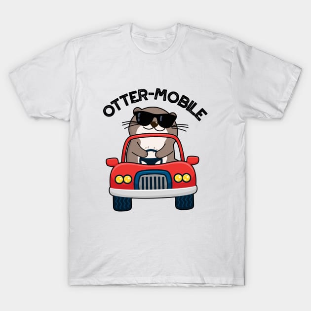 Otter-mobile Funny Animal Car Pun T-Shirt by punnybone